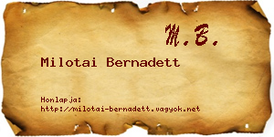 Milotai Bernadett névjegykártya